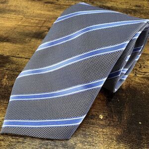 Kai Long Hand Made Tie 55"X3" Blue Striped #618